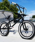 BMX Freestyle Bike 20 Inch And 16 Inch Size For Teens And Kids Street Ready Stunt Bike With Hi Tensile Steel Frame And One Eighth Inch Headset Black White at skate park
