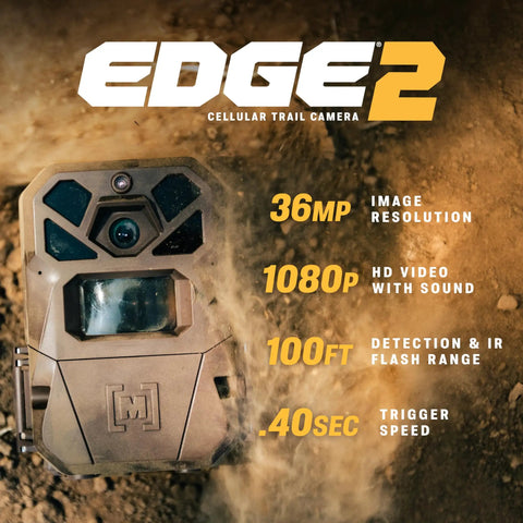 Edge 2 Cellular Trail Camera With Nationwide 4G LTE Auto Connect, 36MP Photos, 1080P Video With HD Audio, shown in action