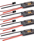 4-pack of 2-4S 40A Brushless ESC with 5V 3A BEC for F450 S500 ZD550 RC Helicopter Quad Copter, shown in a row for easy install