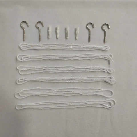 Accessories for Classic King Size Mosquito Net Tent For Patio Bed including 6 ropes, 4 hooks, and 4 expansion tubes