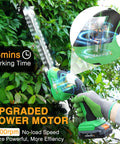 Using 20V Cordless Grass Shear And Shrub Trimmer 2-In-1 Handheld Electric Hedge Cutter with upgraded power motor in garden