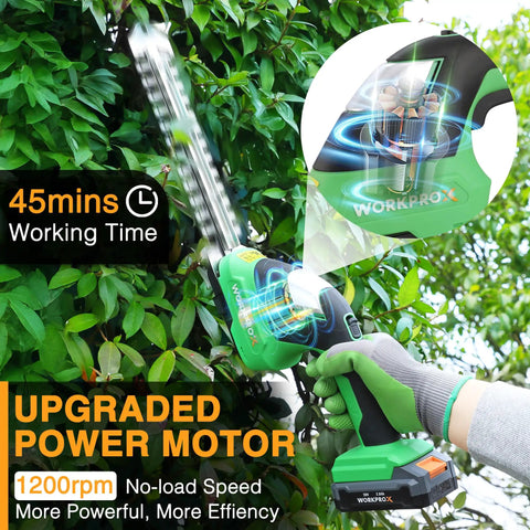Using 20V Cordless Grass Shear And Shrub Trimmer 2-In-1 Handheld Electric Hedge Cutter with upgraded power motor in garden