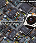 Comparison of circuit board images with and without autofocus using 48MP Autofocus USB Camera Module With Light For Machine Vision.