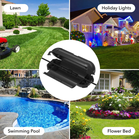 3 Pack Outdoor Extension Cord Cover Waterproof Plug Protector for Holiday Lights and Tools Electrical Connection Box