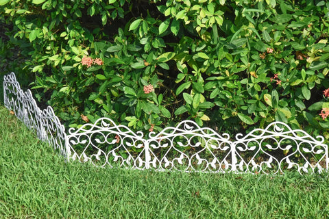 Decorative Garden Border Edging Kit In PP Plastic With Faux Wrought Iron Leaf And Bird Design 8 Panels by shrubs