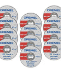 Dremel EZ Lock metal cut-off wheels, 1 1/2 inch, 12-pack, front view
