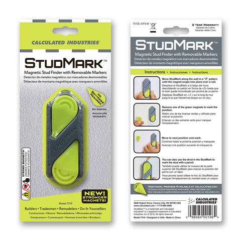 Packaging of Magnetic Stud Finder With Two Removable Markers Lets You Mark Up To Three Stud Locations No Batteries Needed Updated 2020