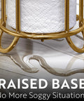 Gold Free Standing Toilet Paper Holder With Storage Modern Minimal Design For Mega Rolls Bathroom Tissue Organizer Must Have raised base