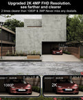Comparison of 1080P and 2K resolution view from 2K Wireless Outdoor Security Camera With Spotlight, showcasing video clarity.