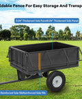 Beefy Steel Utility Trailer With 17 Cu Ft Bed And 750 Lb Load Capacity Reinforced Frame Removable Sides on grass