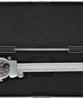 Dial Caliper With 0-6 Inch Range, Precision To 0.001 Inch in protective case, shows knurled lock and black body, ideal for machinists and DIY pros.