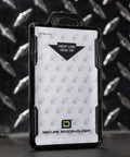 RFID Blocking Secure Badge Holder Duolite 2 Card ID Holder, heavy duty hard plastic, polycarbonate, black, front view.
