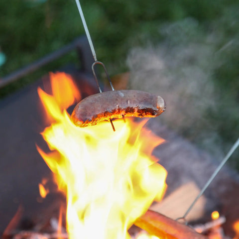 Long 32 Inch Smores Sticks Kit With Stainless Steel Skewers And Smooth Wooden Handles for Marshmallow Roasting over campfire