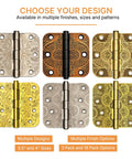 Top Shelf Floral Door Hinges 4 5/8 Inch Laser Etched Decorative Hardware For Interior Residential Doors with various designs.