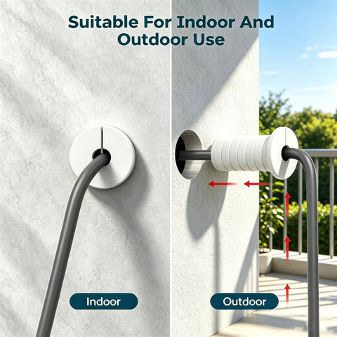 Starlink Cable Grommet 3/4 Inch Silicone Wall Pass Through Kit installed in indoor and outdoor wall cable pass-through