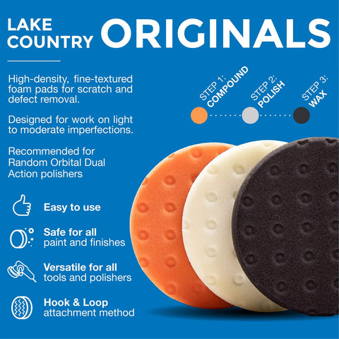 6.5 Inch CCS Polishing Pad Kit Set Of 3 For Light Cutting, Polishing And Finishing On 6 Inch Backing Plate with color steps