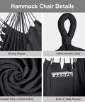 Close-up details of 2 In 1 Hammock Chair With Stand For Relaxation Heavy Duty 475 Lbs Capacity Convertible Two Person Hammock Set