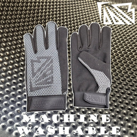 Built Different Heavy Duty Work Gloves With Breathable Leather Palms And Touchscreen Compatible Tips Machine Washable Reinforced Knuckles Zero Slip Grip For Mechanics And Electricians displayed on a textured black background.