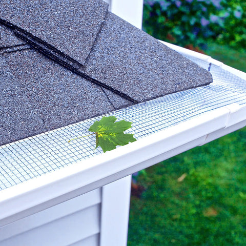 24 Inch By 50 Feet 23 Gauge Galvanized Hardware Cloth With Quarter Inch Openings used as gutter guard to block leaves
