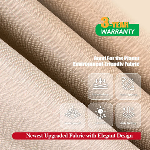 Eco-friendly fabric detail of Waterproof UV-Resistant Large Deep-Seat Patio Lounge Chair Cover with 3-year warranty