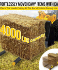 60 Inch Clamp On Pallet Forks With 4000 Lb Capacity for Bucket Loader Skid Steer lifting hay bale in field