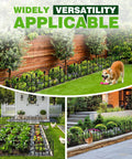 Arch Shaped Decorative Garden Fence Set 24 Inch Tall Ten Pack Metal Border Panels Black No Dig Fence for Landscape Patio Yard Outdoor Garden Fencing Border 10.83 Feet Total
