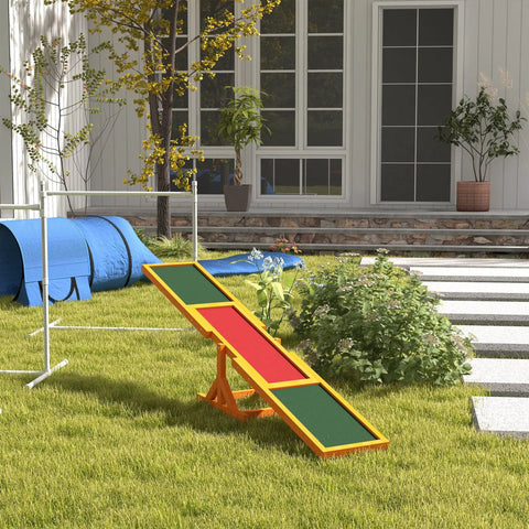 Tough As Nails Built To Last Durable 71 Inch Fir Wood Dog Agility Seesaw With 66 Lb Weight Rating Anti Slip Deck in garden