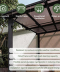 10X12 Outdoor Gazebo For Patio And Deck With Sloped Roof Wall Mounted Tough As Nails Pergola Awnings showcasing sturdy frame and roof