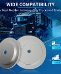 Truck Hub Seal Installer Kit For Class 7 And Class 8 Heavy Duty Trucks With Five Size Drivers displayed with silver drivers
