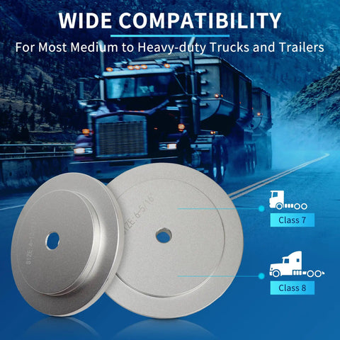 Truck Hub Seal Installer Kit For Class 7 And Class 8 Heavy Duty Trucks With Five Size Drivers displayed with silver drivers