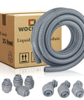 Liquid Tight PVC Conduit Kit 3 Quarter Inch 25 Feet With 4 Straight And 3 90 Degree Connectors Non Metallic Corrosion Resistant