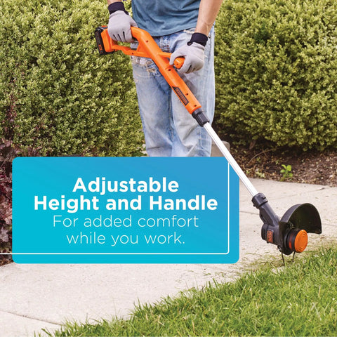 Cordless 20V Max String Trimmer And Edger With 10 Inch Cutting Width Automatic Feed Spool For No Fuss Lines Ergonomic Lightweight Design Battery And Charger Included Easily Switch From Trimming To Edging