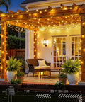 Outdoor Solar String Lights 5ft With 30 LEDs Waterproof Fairy Lights For Patio Garden Yard 8 Modes Auto On At Dusk Auto Off