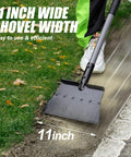 Garden Flat Shovel With 12 Inch Wide Blade And 54 Inch Adjustable Handle Heavy Duty Outdoor Floor Scraper in use along walkway edge
