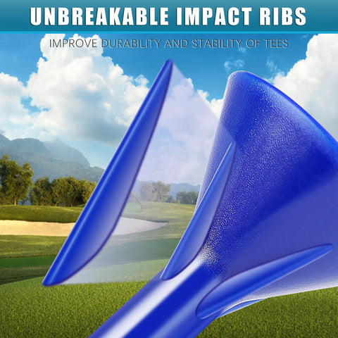 Three And A Quarter Inch Premium Plastic Golf Tees With Step Design For Consistent Shots Built Tough As Nails From Nylon And Plastic