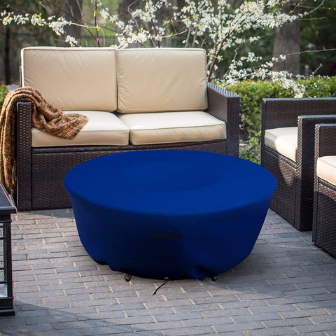 Tough As Nails All Weather Round Fire Pit Cover For 30 Inch Diameter Pits 12 Inch Tall Heavy Duty 18 Oz PVC Coated Polyester
