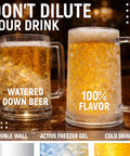Chill Out With These Super Solid Double Wall Freezer Beer Mugs Holding Sixteen Ounces Using Encased Gel Cores To Keep Every Sip Frosted Without Adding Ice To The Mix.