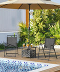Outdoor Folding Patio Chairs Set Of 4 For The Backyard And Porch, Easy Fold And Portable, near pool with umbrella