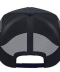 Back view of Glider Winch Launch Trucker Hat For Sailplane Fans Adjustable Mesh Back Navy Blue Cap With Takeoff Thrills And Soaring Flight Vibes