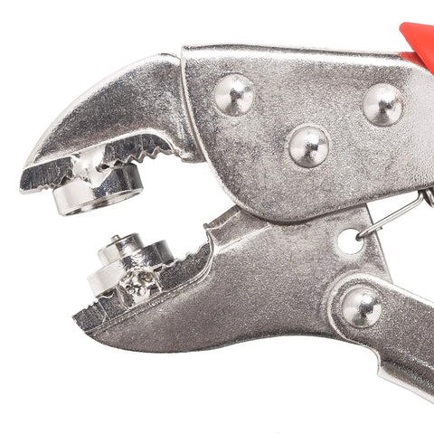 Close-up of Heavy Duty Snap Setter Pliers Kit For Marine Snap Rings And Boat Cover Installation with grip detail.
