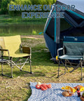 Aluminum Camping Directors Chair With Side Table Pocket Portable Folding Lawn Chair For Fishing Trips Picnics Concerts