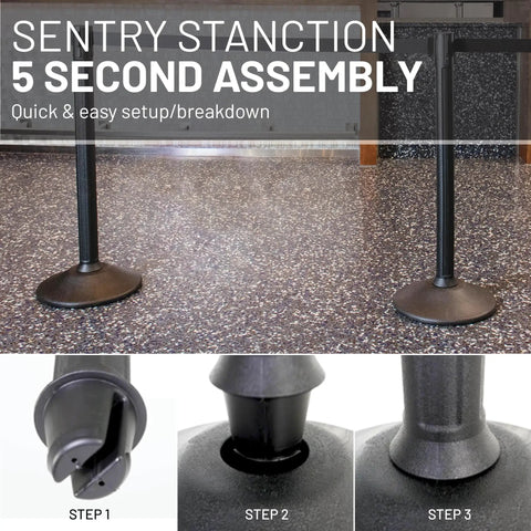 Heavy Duty Crowd Control Stanchions With 6.5 Ft Retractable Belts No Fuss Tool Free Setup Universal Belt Ends That Fit Most Brands 2 Pack For Events Venues Hotels Theaters Airports Made In USA