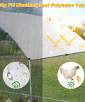 Close-up of Large Walk In Chicken Coop With Waterproof Round Arch Cover And Anti UV Shield showing weather-resistant features