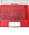 Pin Gage Set With Storage Case In Bearing Steel For Measuring Holes, 190 Pieces Ranging 0.061 To 0.250 Inches, Pro Grade High Precision 0.0002 Inch Tolerance, Each Gauge Two Inches Long. in red case