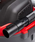 12 Gallon Wet Dry Shop Vacuum Workhorse With 5 Peak HP Motor, Pro Locking Hose, Dark Gray and Red vacuum close-up