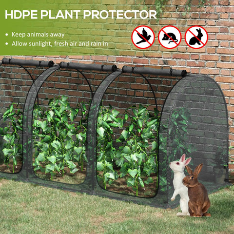 9x4 Ft Crop Cage Plant Protection Tent With Three Zippered Doors, Steel Frame, Ground Stakes, And Storage Bag For Garden Yard And Lawn, Bird Proof Protection From Pests And Critters