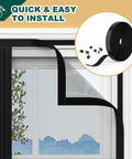 Adjustable Magnetic Screen Door For Wide Openings 36 To 40 Inch Width And 81 To 83 Inch Height, DIY Cut-To-Fit Heavy Duty Mesh in black