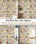Farmhouse Style Light Filtering Curtains For Living Room And Kitchen, Rustic Strawberry Green Window Panels, 42x63 Inches
