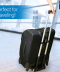 Traveler using Folding Luggage Cart With Lightweight Aluminum Frame Collapsible Portable Dolly For Travel And Moving Office Use