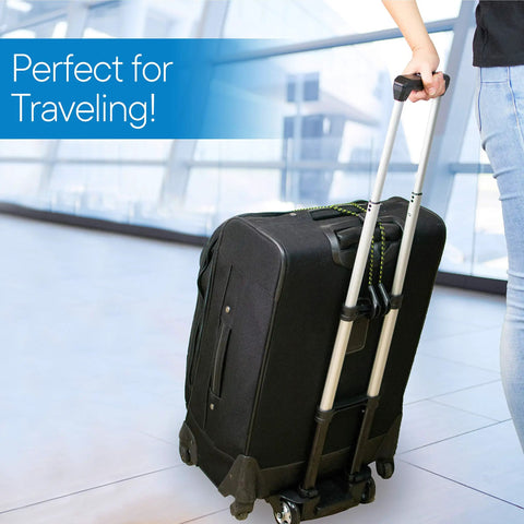 Traveler using Folding Luggage Cart With Lightweight Aluminum Frame Collapsible Portable Dolly For Travel And Moving Office Use